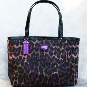 COACH 50102 Mini Ocelot Signature Leopard Ocelot Print Top Handle Tote - New!